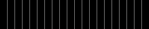 20 barres uniformement espaiades amb amplada variabl